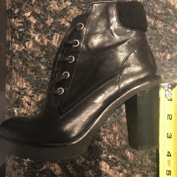 Michael Kors Black leather Lace- up Bootie Heels - Picture 4 of 14